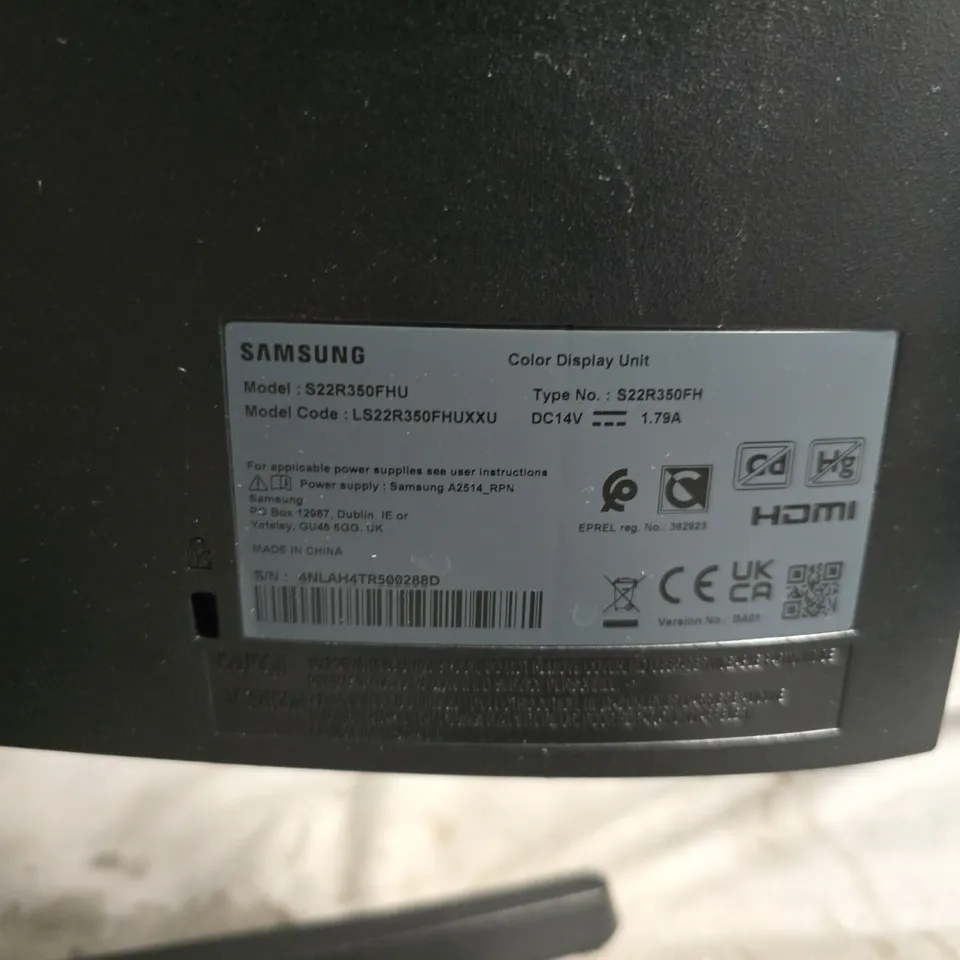 SAMSUNG S22R350FHU MONITOR - BLACK