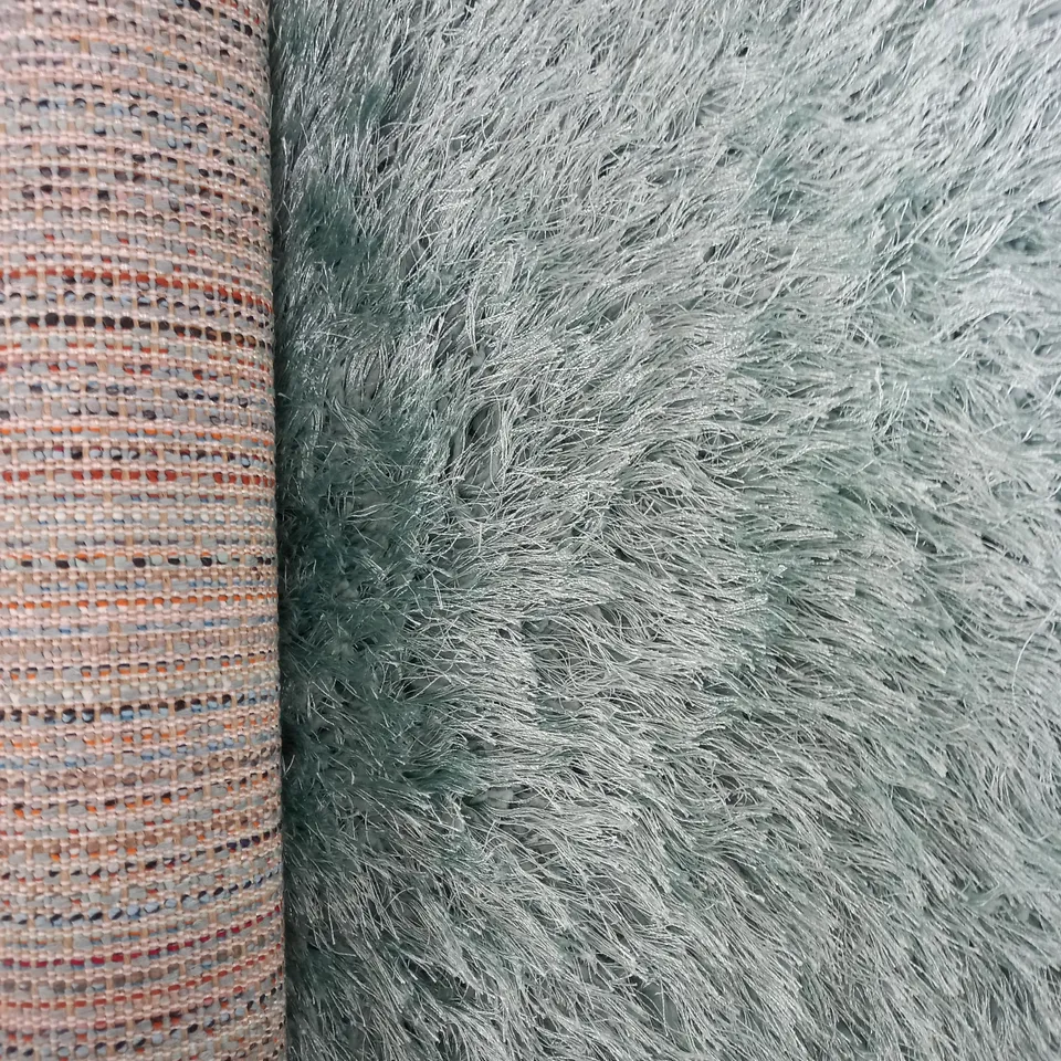 LONGWEAVE ANGELINA SHAGGY TURQUOISE AREA RUG 60 X 100CM