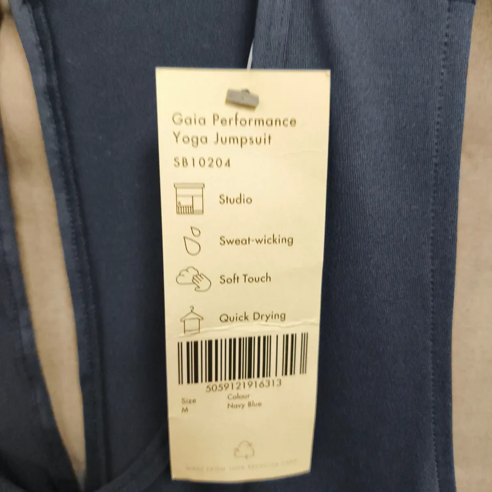 SWEATY BETTY GALA PERFORMANCE YOGA JUMPSUIT – NAVY BLUE, SIZE M