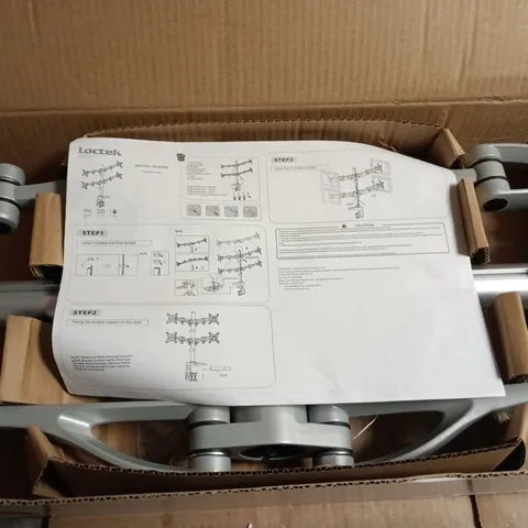 LOCTEK QUAD SCREENS DESKTOP MOUNT SILVER BOXED WITH INSTRUCTIONS