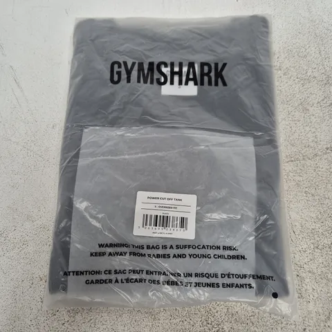 BAGGED GYMSHARK POWER CUT OFF TANK TOP – S, BLACK, OVERSIZED FIT