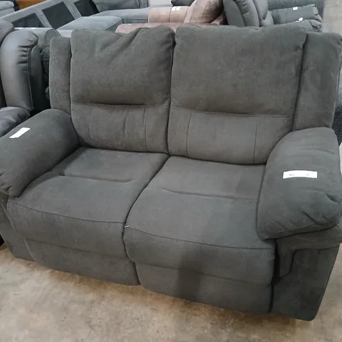 DESIGNER GREY FABRIC MANUAL RECLINING TWO SEATER SOFA