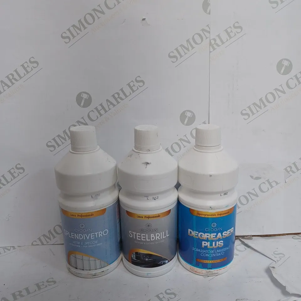BOX OF APPROX 12 ASSORTED ITEMS TO INCLUDE - CLOGAN SPLENDIVETRO - CLOGAN STEEL BRILL - CLOGAN DEGREASEN PLUS - COLLECTION ONLY