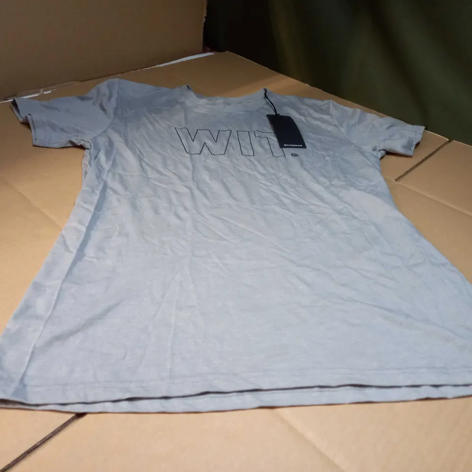 WIT FITNESS GREY/LOGO FITNESS TEE - LARGE