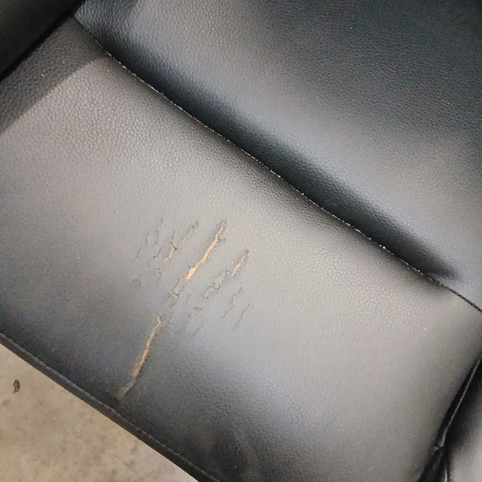 DESIGNER BLACK FAUX LEATHER MANUAL RECLINING THREE SEATER SOFA