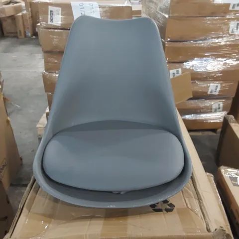 BOXED UNBRANDED PLASTIC PADDED DINING/SIDE CHAIR IN DARK GREY