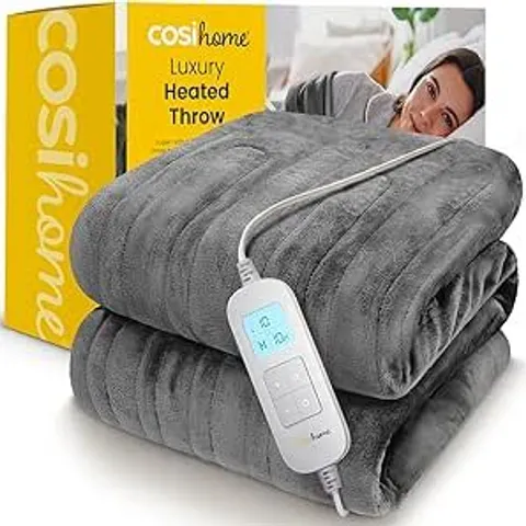 COZEE HOME LUXURY HEATED THROW - NEUTRAL/BROWN