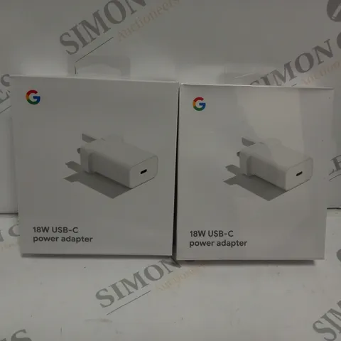 2 BRAND NEW BOXED AND SEALED GOOGLE PIXEL 18W USB-C POWER ADAPTER