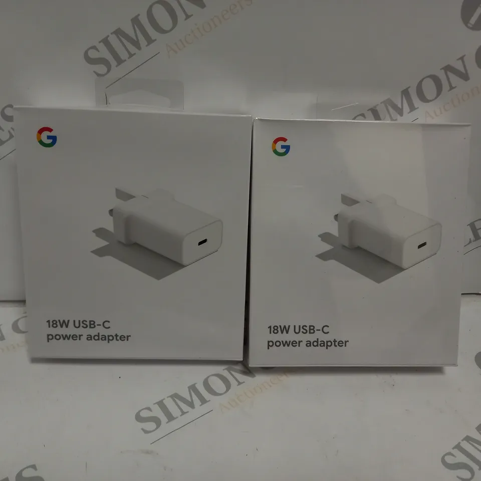2 BRAND NEW BOXED AND SEALED GOOGLE PIXEL 18W USB-C POWER ADAPTER 