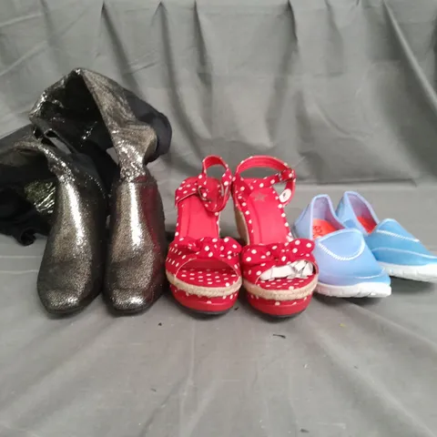 APPROXIMATELY 10 PAIRS OF ASSORTED WOMEN SHOES IN VARIOUS STYLES AND SIZES