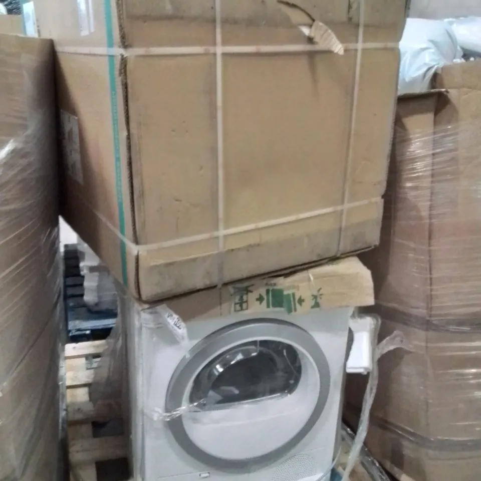 PALLET CONTAINING WHITE GOODS FREESTANDING DOUBLE COOKER,TUMBLE DRYER