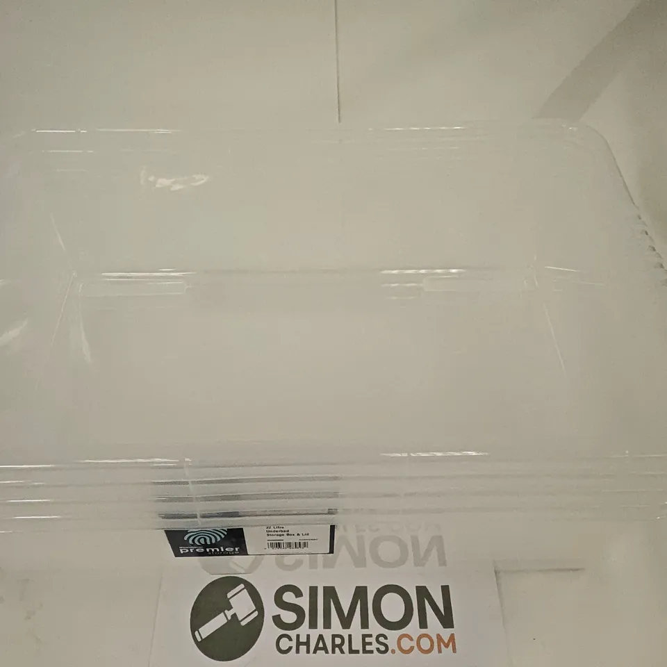 LOT OF 4 32-LITRE UNDER BED STORAGE BOXES WITH LIDS