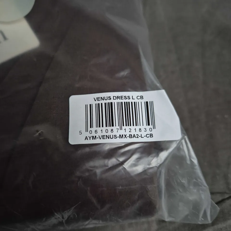 BAGGED AYM VENUS DRESS IN BROWN – WOMEN'S UK L