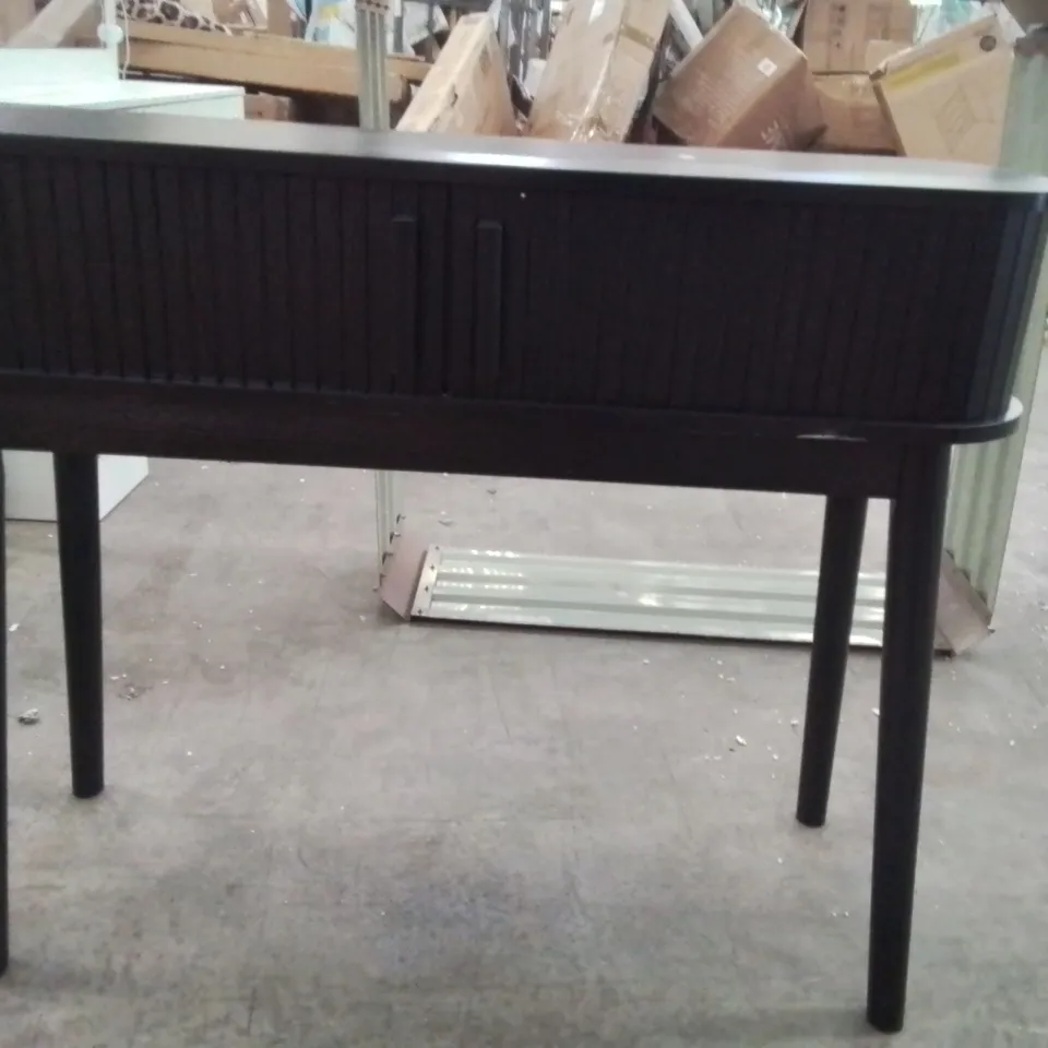 SUIRE CONSOLE TABLE BLACK WITH SLIDERS DRAWERS