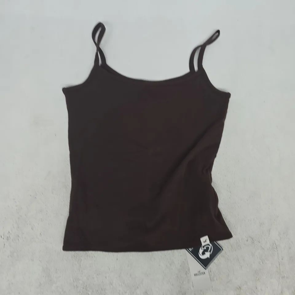 HOLLISTER REVERSIBLE SLEEVELESS CAMISOLE TOP IN BROWN/STRIPED SIZE SMALL