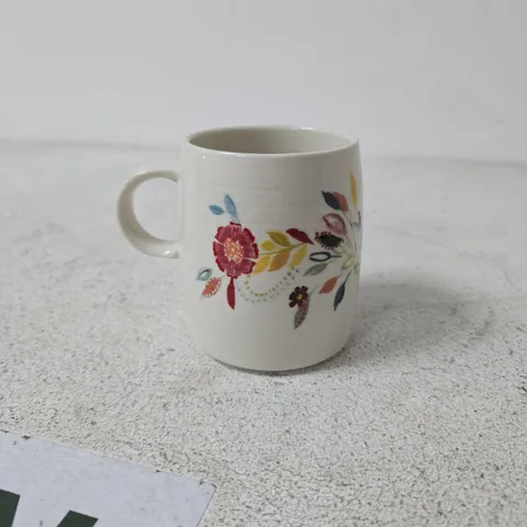 CERAMIC MUG WITH MULTICOLOURED FLORAL PATTERN – BASE SIGNED