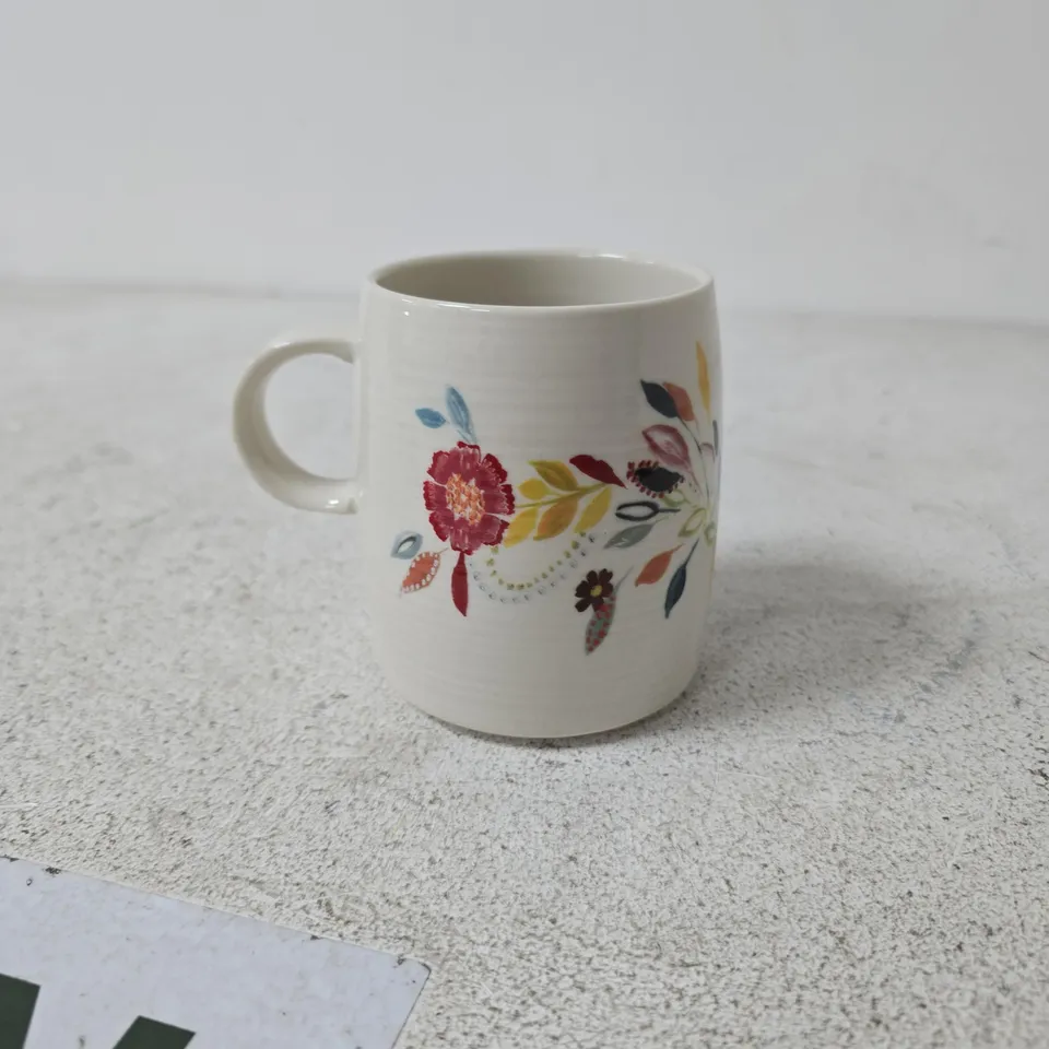 CERAMIC MUG WITH MULTICOLOURED FLORAL PATTERN – BASE SIGNED
