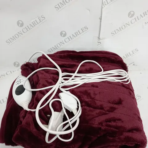 BOXED COZEE HOME HEATED THROW IN PLUM