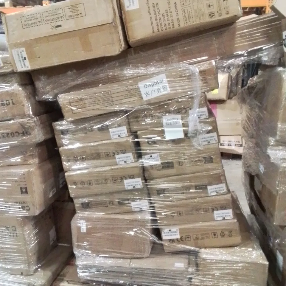 PALLET CONTAINING A LARGE QUANTITY OF ASSORTED PRODUCTS TO INCLUDE:CHAIRS,BOOT SPOOLER FOR CAR