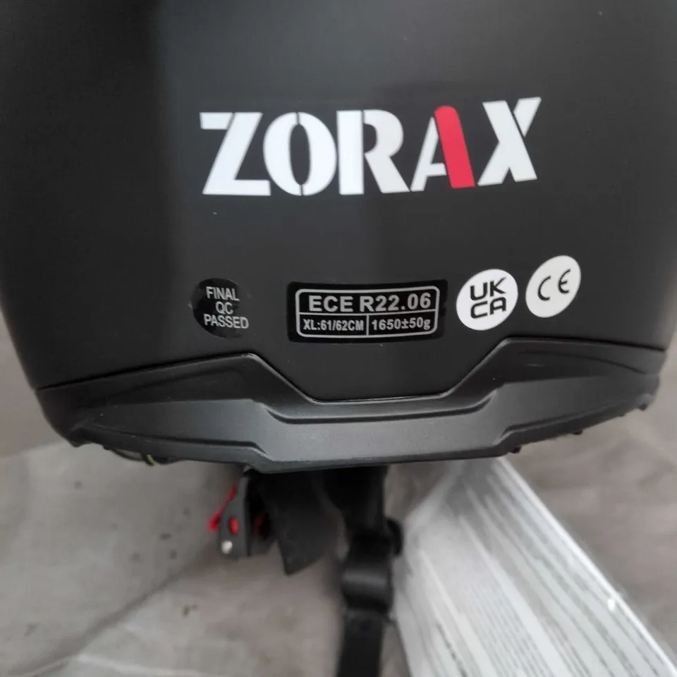 ZORAX BLACK FULL-FACE MOTORCYCLE HELMET WITH CLEAR VISOR 