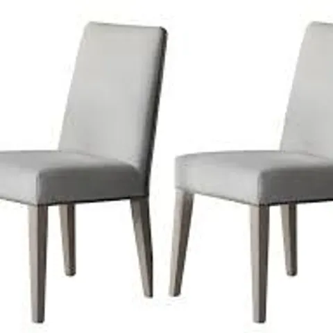 BOXED PAIR OF GALLERY DIRECT REX DINING CHAIR CEMENT LINEN