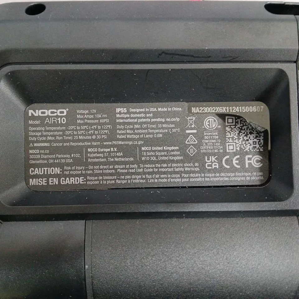 NOCO AIR10 12V PORTABLE AIR COMPRESSOR