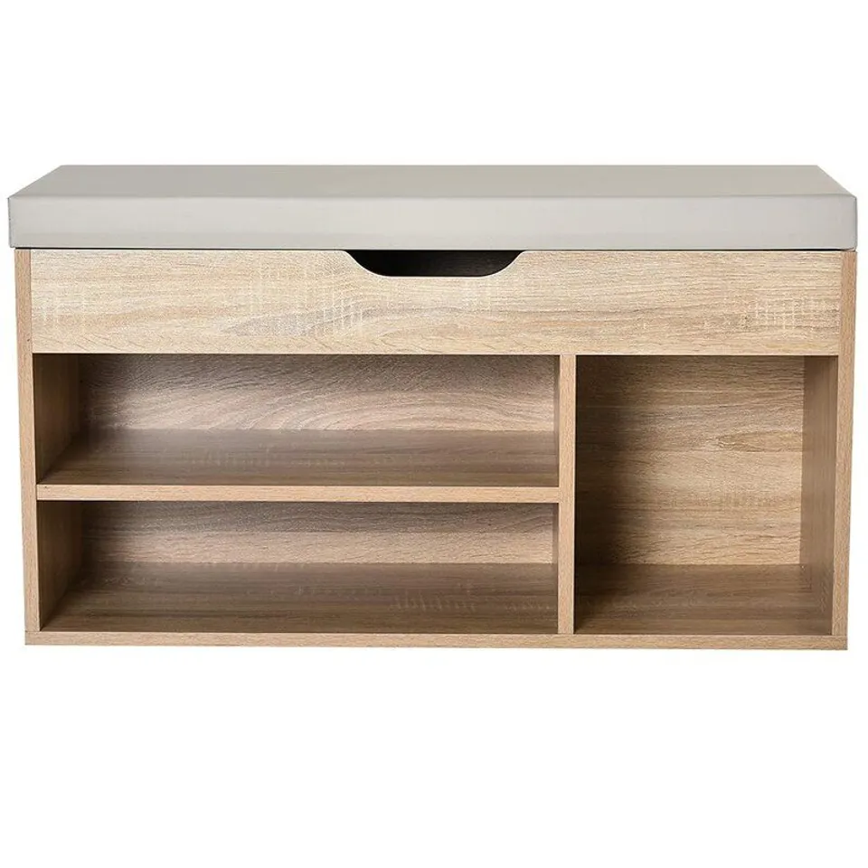 BOXED BRIXTON OAK STORAGE BENCH 