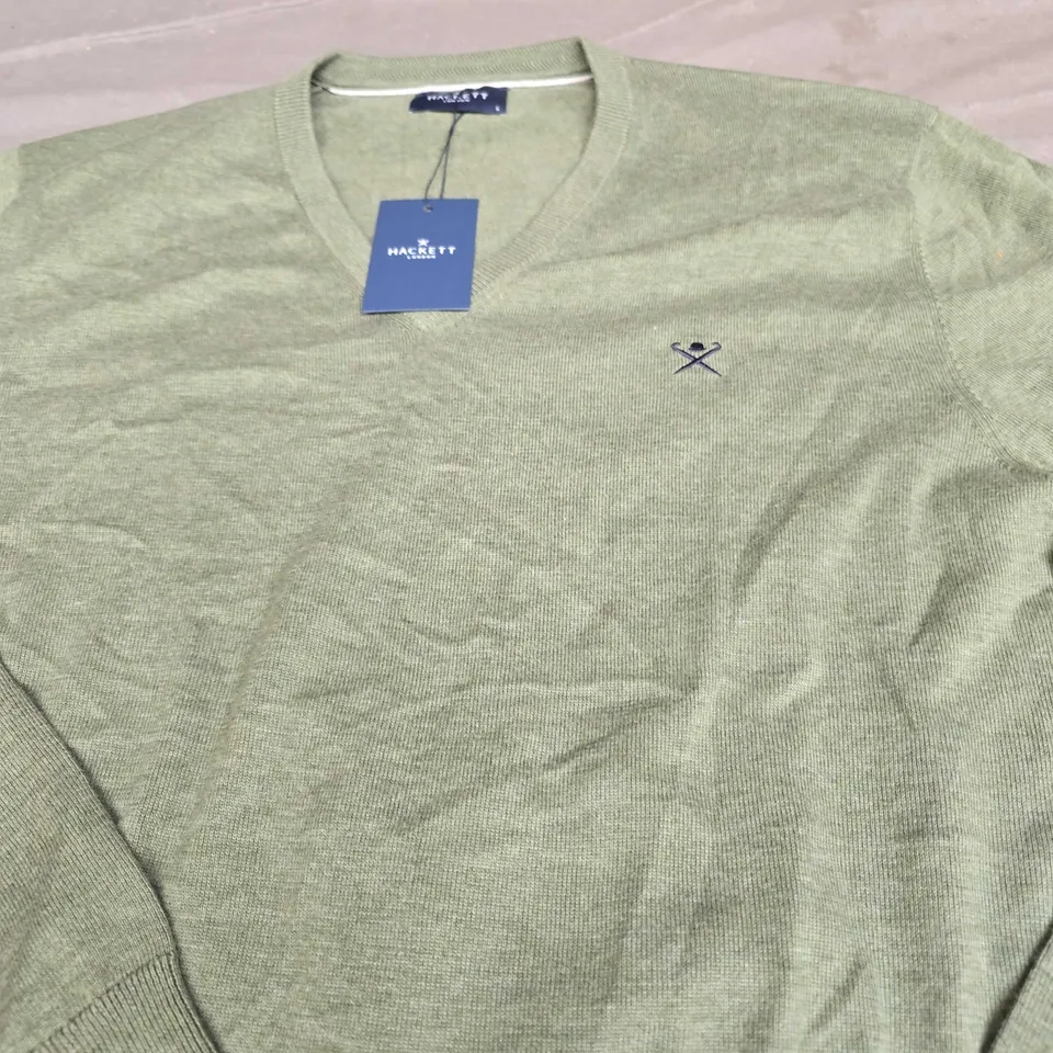 HACKETT COTTON SILK V NECK - SIZE LARGE