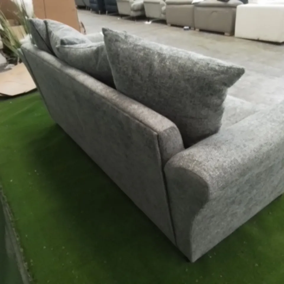 DESIGNER GREY FABRIC THREE SEATER SOFA