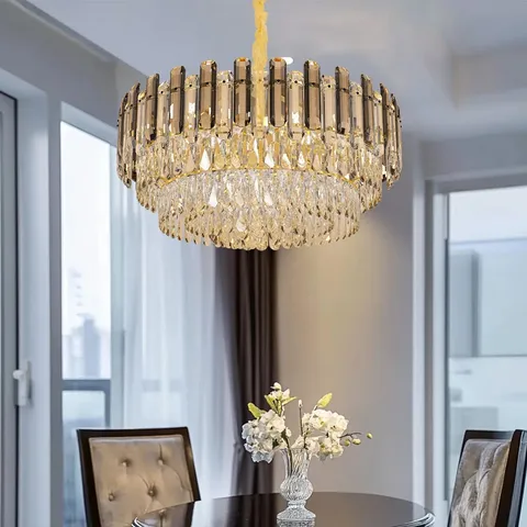 BOXED BOODY 10-LIGHT CRYSTAL CHANDELIER (1 BOX)