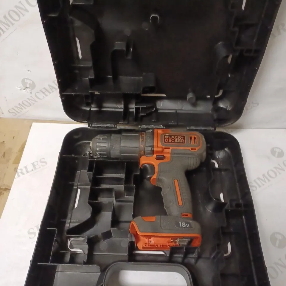 BLACK+DECKER 18 V CORDLESS 2-GEAR COMBI HAMMER DRILL POWER TOOL (BCD70051K)