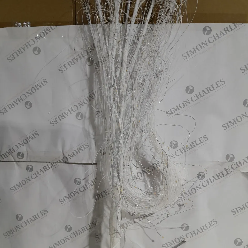 BOXED ALISON CORK PRE-LIT CASCADING GLITTER WHITE WILLOW TREE - COLLECTION ONLY