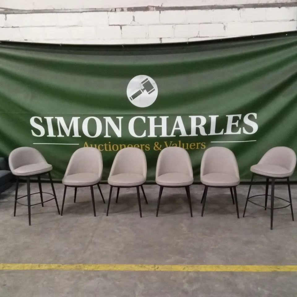 SET OF DESIGNER FAUX LEATHER CHAIRS // 4 x DINING CHAIRS AND 2 x BARSTOOLS