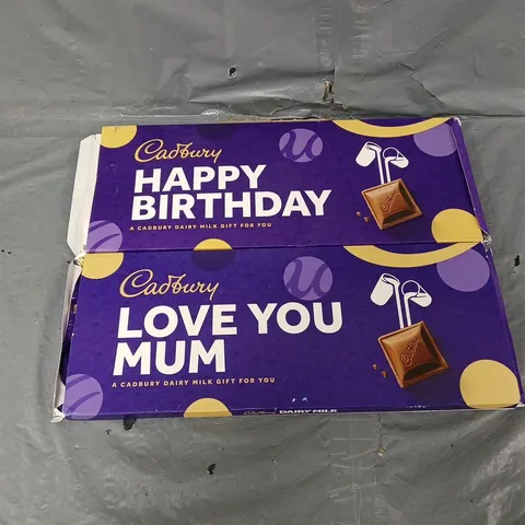 CADBURYS 850G DAIRY MILK 2X - HAPPY BIRTHDAY + LOVE YOU MUM