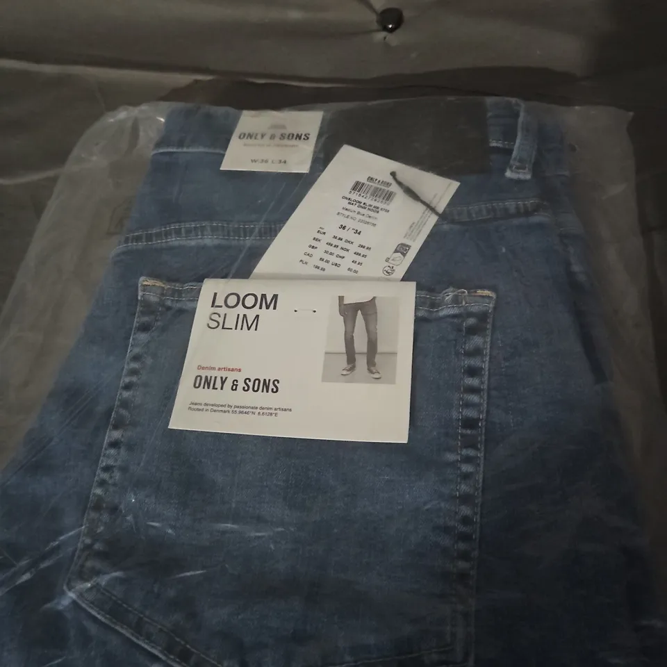 ONLY & SONS LOOM SLIM JEANS – MENS DENIM, UK 36 (W36/L34)