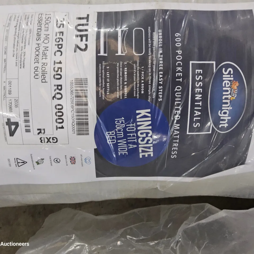 BAGGED & ROLLED SILENTNIGHT 600 POCKET QUILTED MATTRESS KINGSIZE