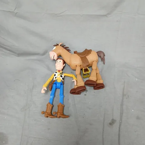 DISNEY PIXAR TOY STORY WOODY AND BULLSEYE. UNBOXED