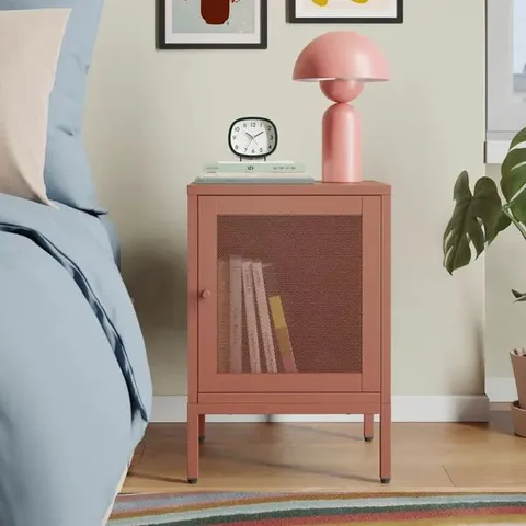 BOXED TALLA METAL BEDSIDE TERRACOTA