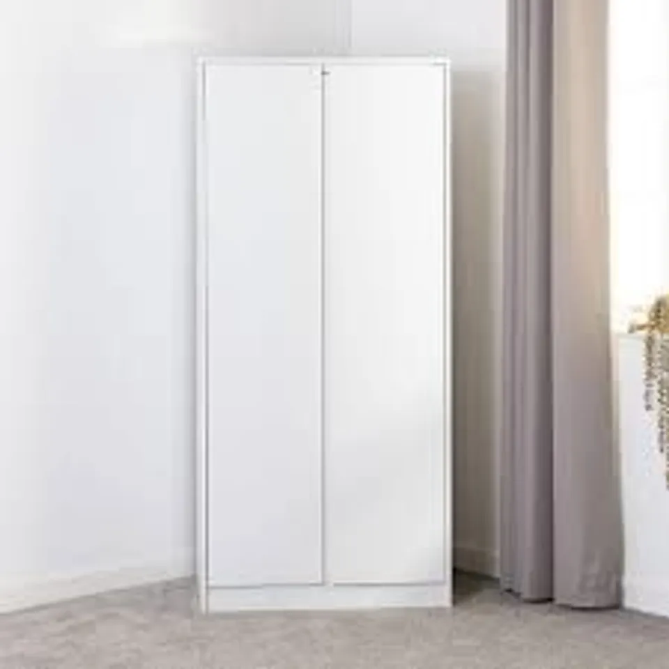 BOXED MALVERN 2 DOOR WARDROBE - WHITE (2 BOXES)