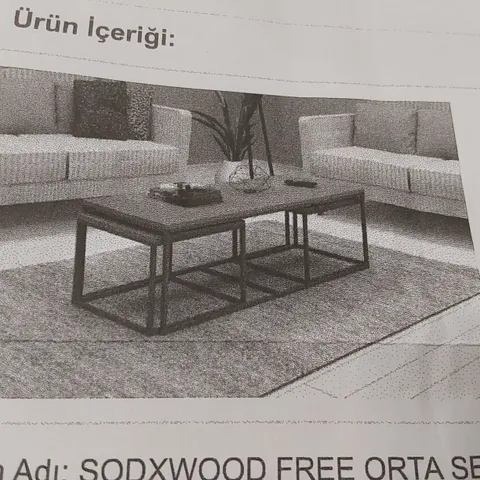 BOXED SODXWOOD FREE COFFEE TABLE SET, RETRO GRAY (1 BOX)