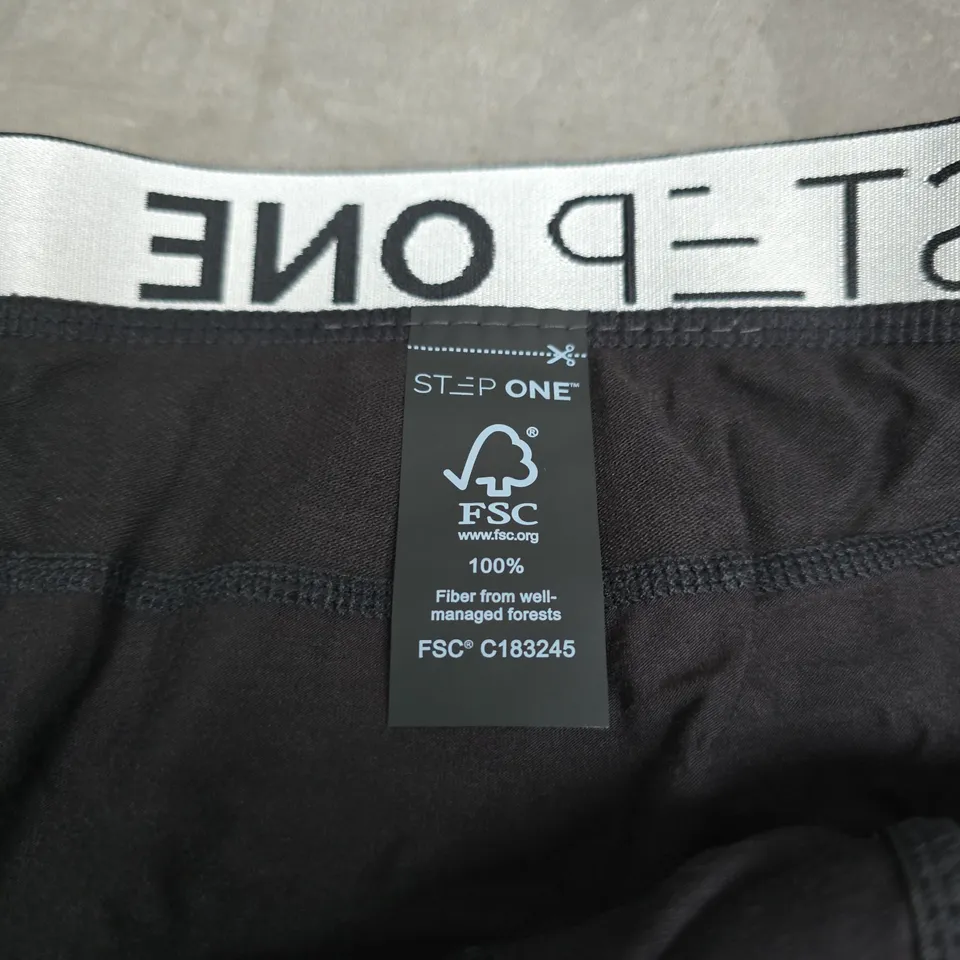 2 PAIRS OF STEP ONE BLACK BOXER SHORTS - SIZE XL