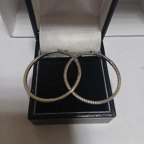 DIAMONIQUE 1.28CT TW HOOP EARRINGS STERLING SILVER 