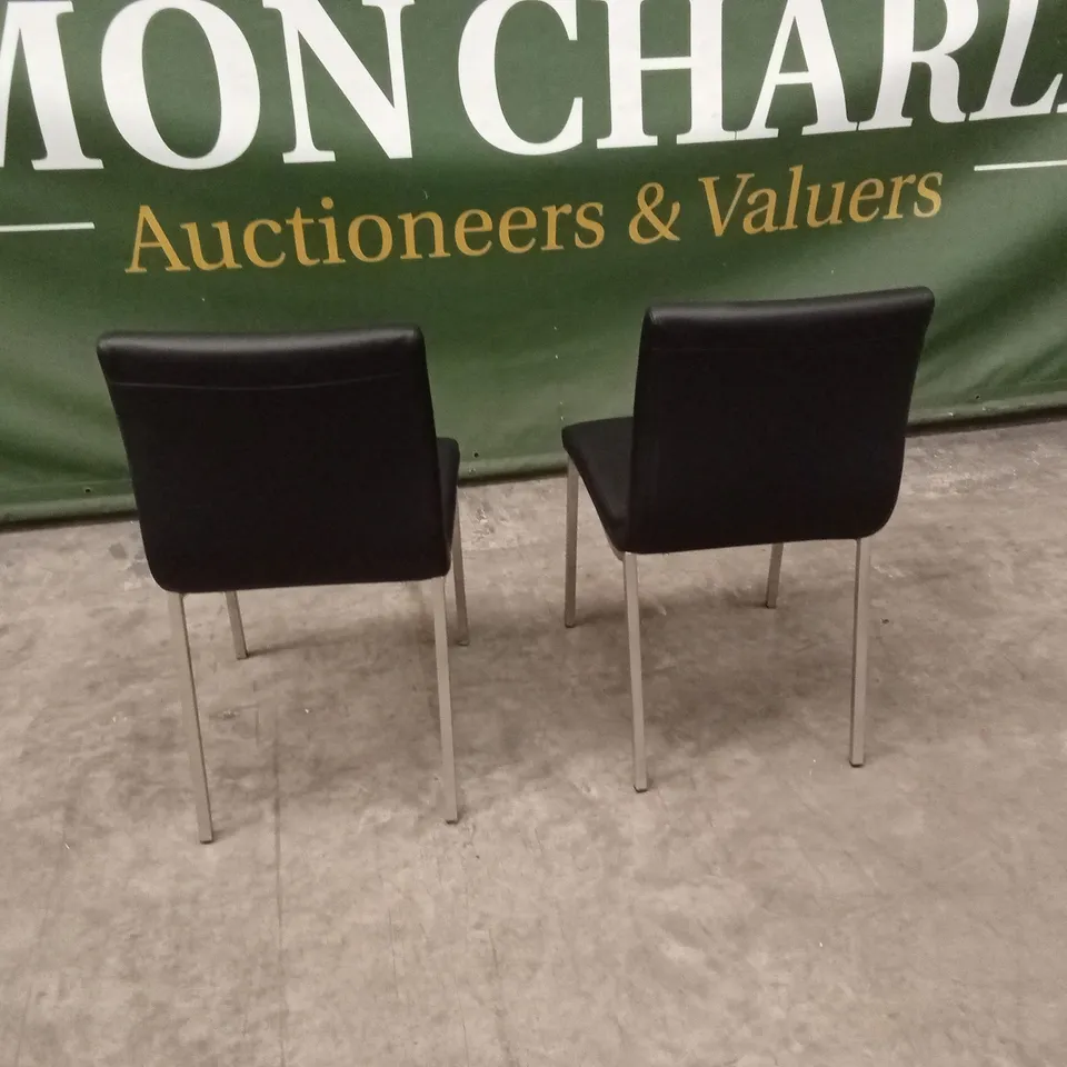 SET OF 2 QUALITY DESIGNER AUDREY DINING CHAIRS, PU LEATHER