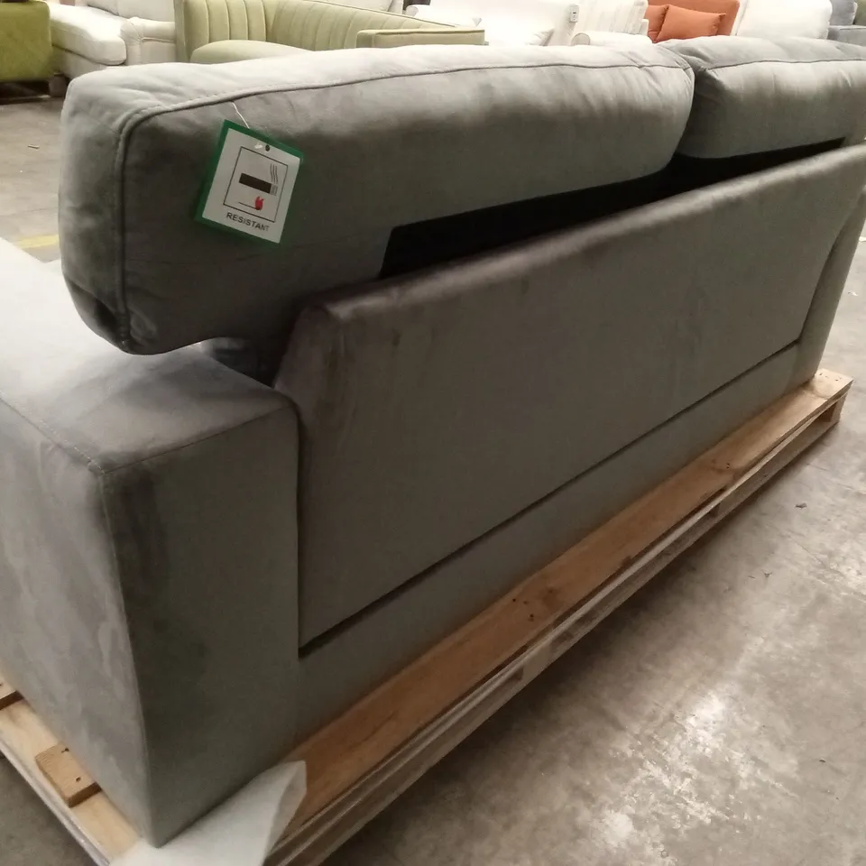 MANHATTAN 3 SEATER SOFA, GREY HOUSE VELVET