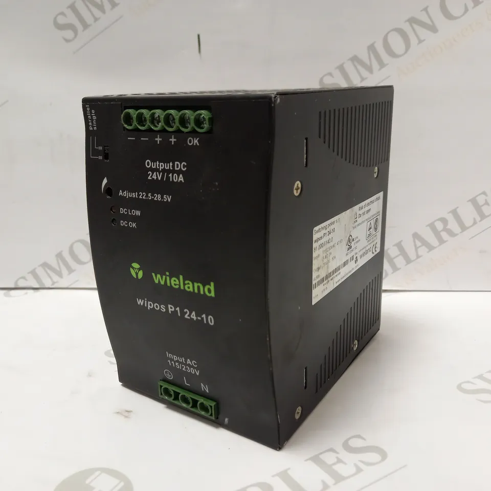 WIELAND WIPOS P1 POWER SUPPLY 10A 240W 115-230VAC INPUT VOLTAGE 22.5-24.5VDC OUTPUT VOLTAGE
