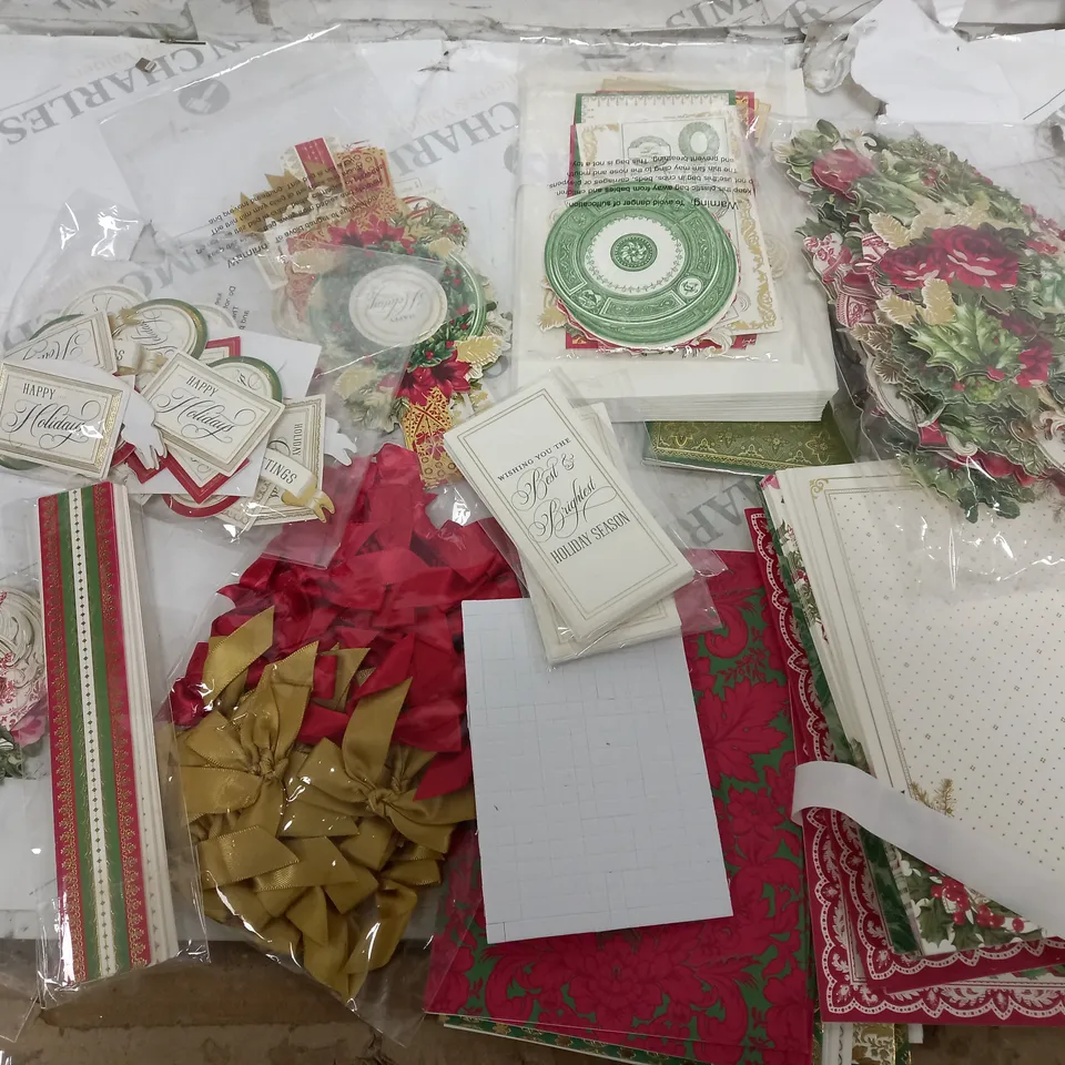 BOX OF CHRISTMAS CARDS AND DECORATIONS 