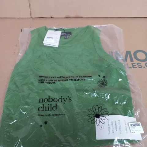 NOBODY'S CHILD OLIVE RACER VEST - UK12 