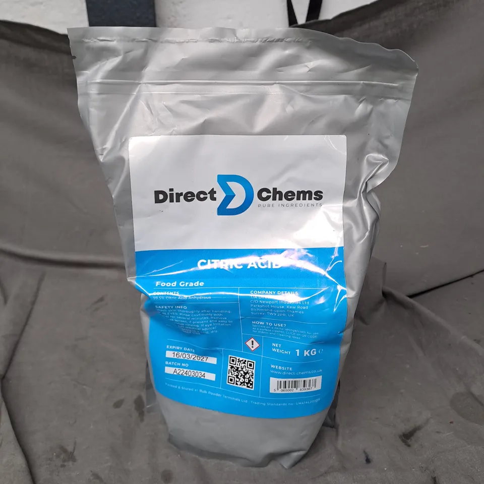 SEALED DIRECT CHEMS CITRIC ACID - 1KG