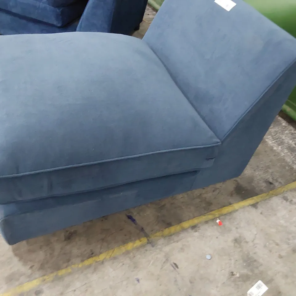 QUALITY BRITISH DESIGNER LOUNGE Co. ARMLESS SECTION BLUE FABRIC
