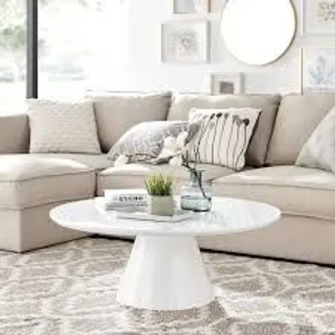 BOXED PALMA WHITE GLOSS COFFEE TABLE (2 BOXES)